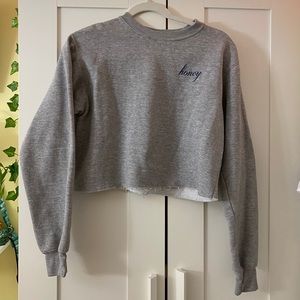 Gray honey crewneck
